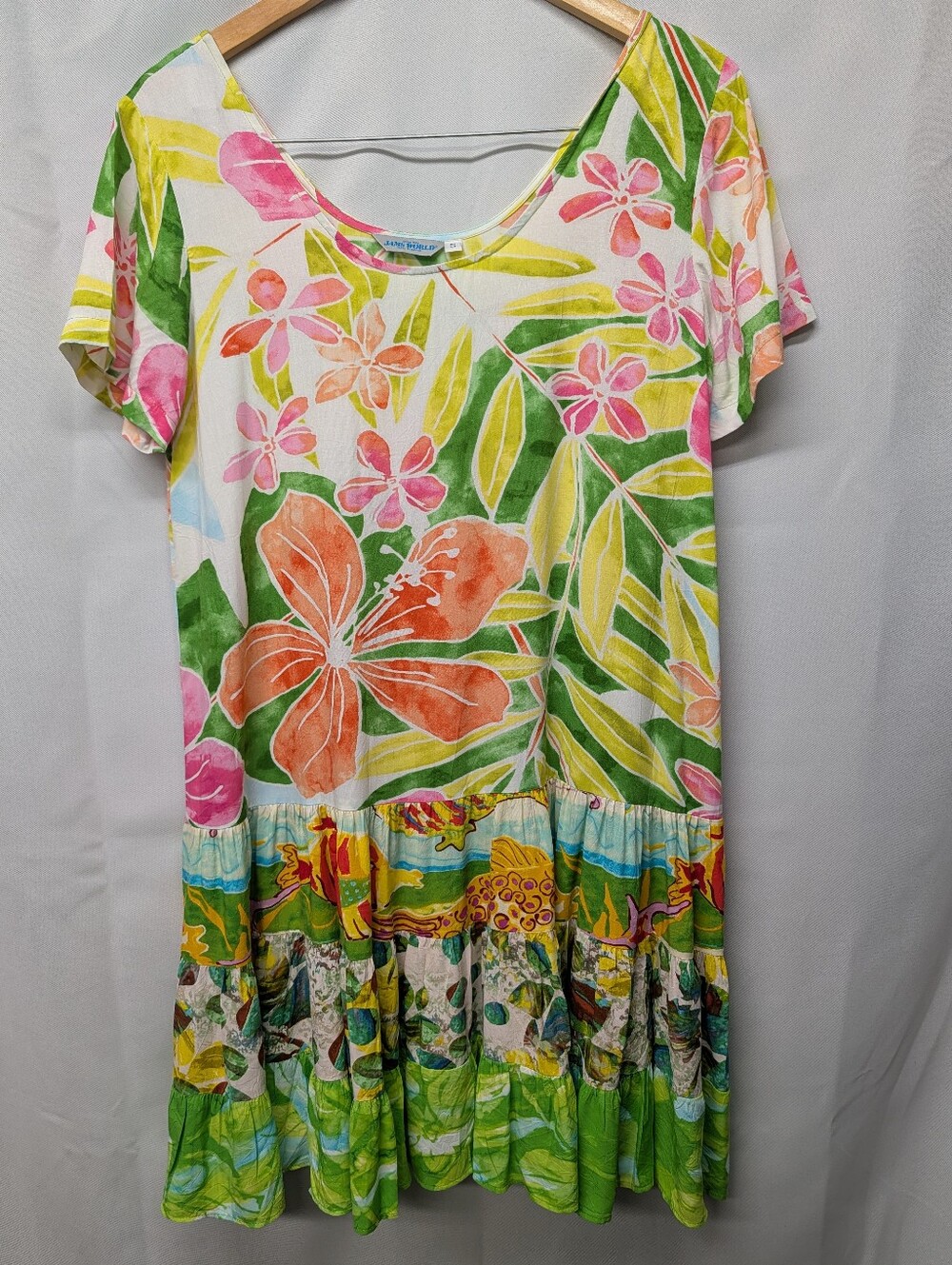 Jams World Floral Mini Dress - Pink, Green & Orange, NWOT Size Small